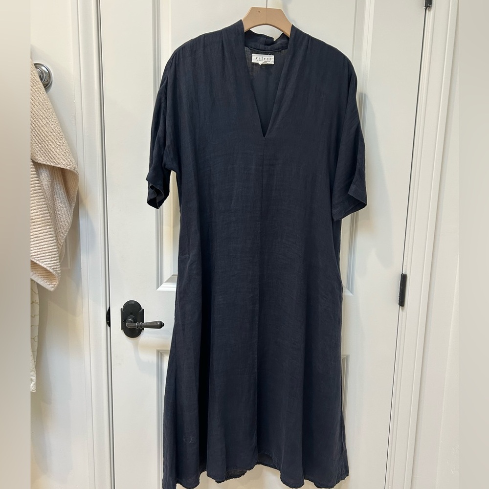 Velvet by Graham & Spencer Navy V-Neck Dress